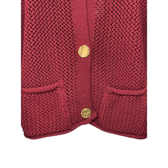 New Zara Open-Knit Cardigan Size Large Gold Buttons - Picture 2 of 5